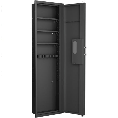 53 Passwod Touch Panel In-Wall Safe,Hidden Wall Gun Safe For Rifles With Adjustable Shelves,Assembled Storage Multifunctional Wall Safe For Firearm And Valuables