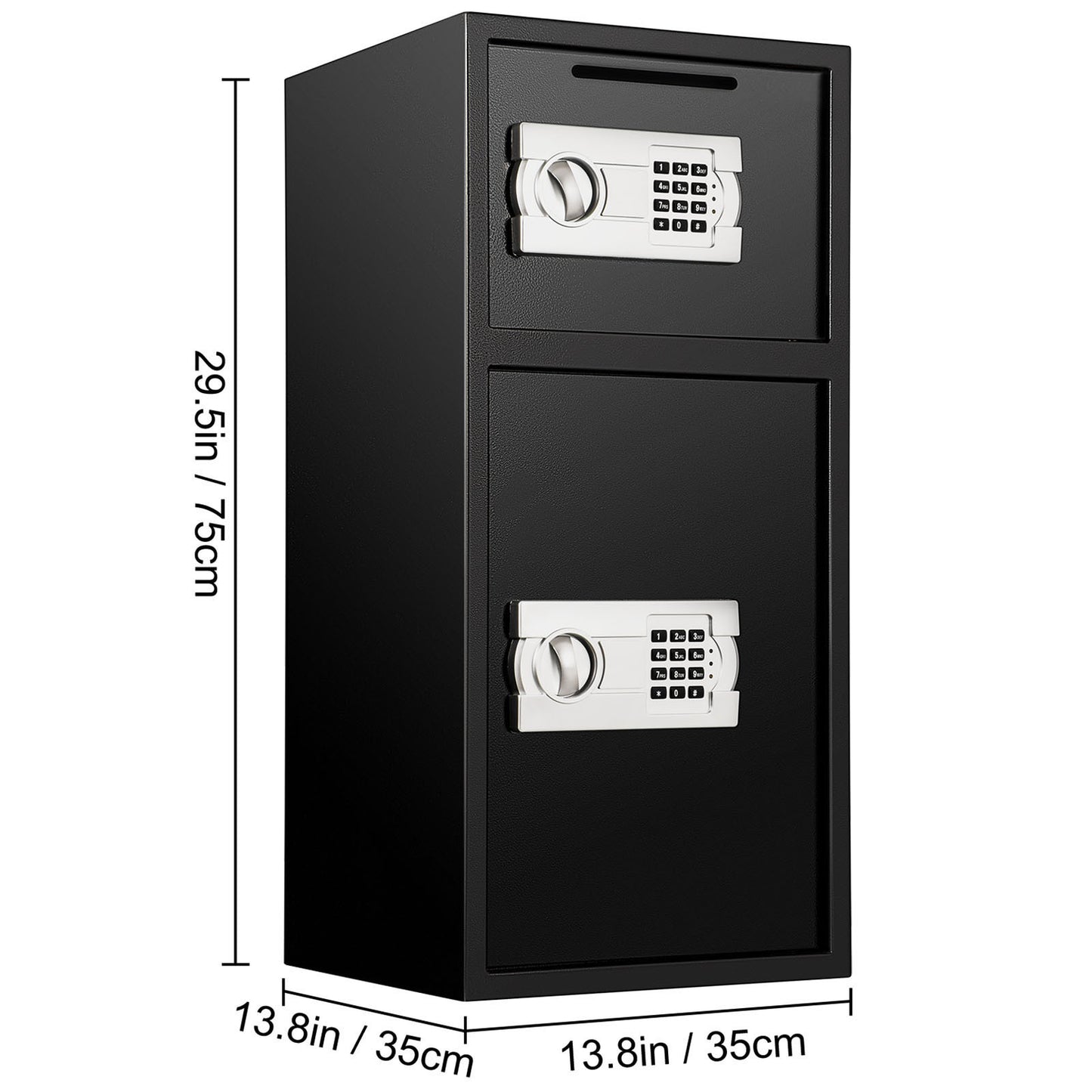 Large Double Door Security Safe Box 2.6 Cubic Feet Steel Safe Box Strong Box With Digital Lock For Money Gun Jewelry Black